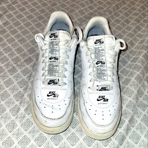 Nike Air Force 1 Low '07 LV8 White Black Mini Swoosh Trainers Size 8.5 Men's